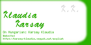 klaudia karsay business card